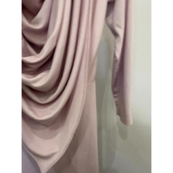 Vintage Lilli Diamond of CA Long Sleeve Pink Maxi Dress with Draped Back Detail - Picture 5 of 12